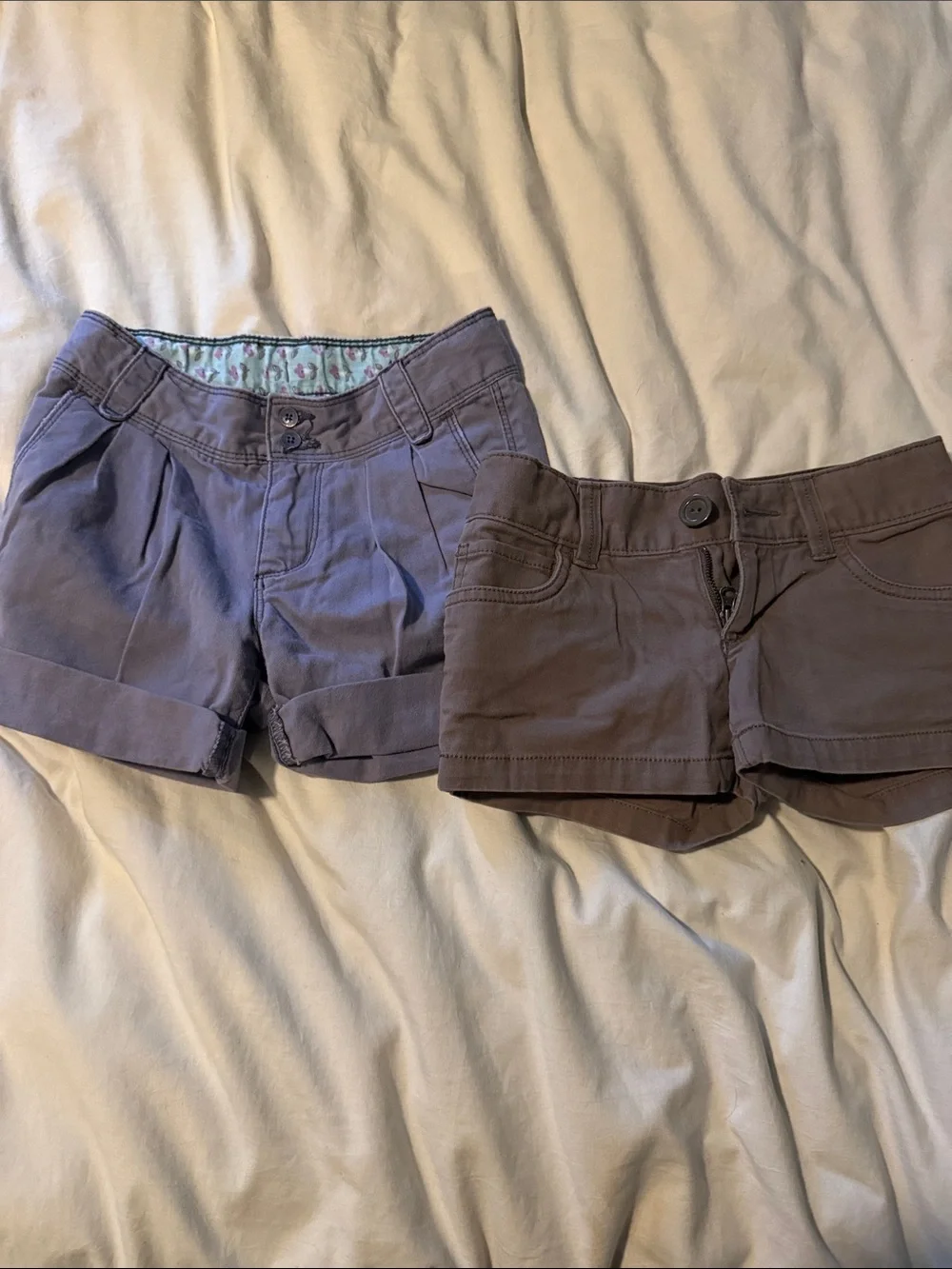 Gap Kids size 7  Cotton Roll-Cuff Shorts - Purple/Brown